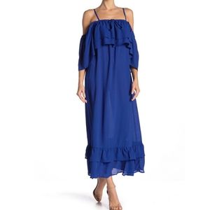 Lost ink ruffly bust maxi dress XS